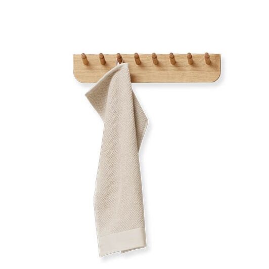Form & Refine Echo kapstok wit geolied eiken 40 cm met handdoek