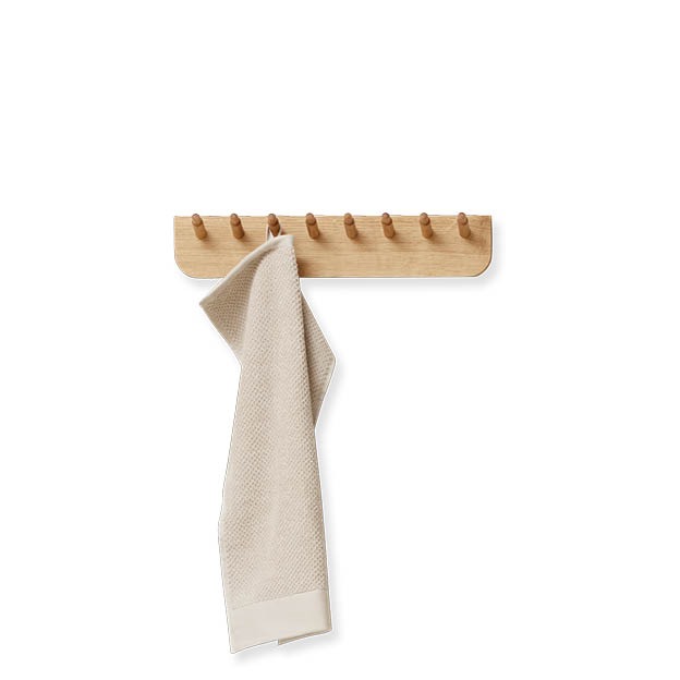 Form & Refine Echo kapstok wit geolied eiken 40 cm met handdoek