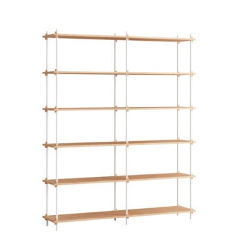 Moebe Boekenkast Shelving System 200.2.B eiken wit