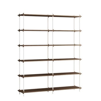 Moebe Boekenkast Shelving System 200.2.B gerookt eiken wit