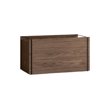 Moebe Storage box opbergbox gerookt eiken met stalen handels