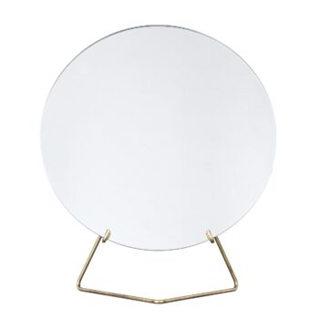 MOEBE_Standing-Mirror_tafelspiegel met messing houder_Ø30