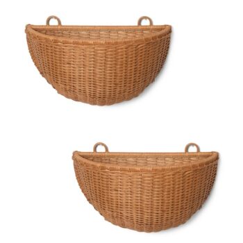 fermLIVING Braided wall pocket wandmanden gevlochten rotan