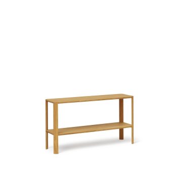 Form & Refine Leaf kast in geolied eikenhout, minimalistisch ontwerp met twee planken voor stijlvolle opbergruimte.