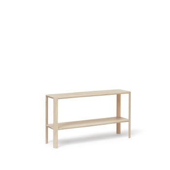 Form & Refine Leaf kast in wit geolied eikenhout, minimalistisch ontwerp met twee planken voor stijlvolle opbergruimte.