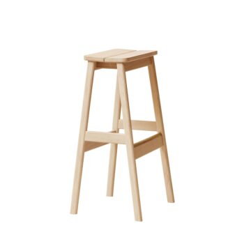 Form & Refine barkruk 75 cm wit geolied eiken messing