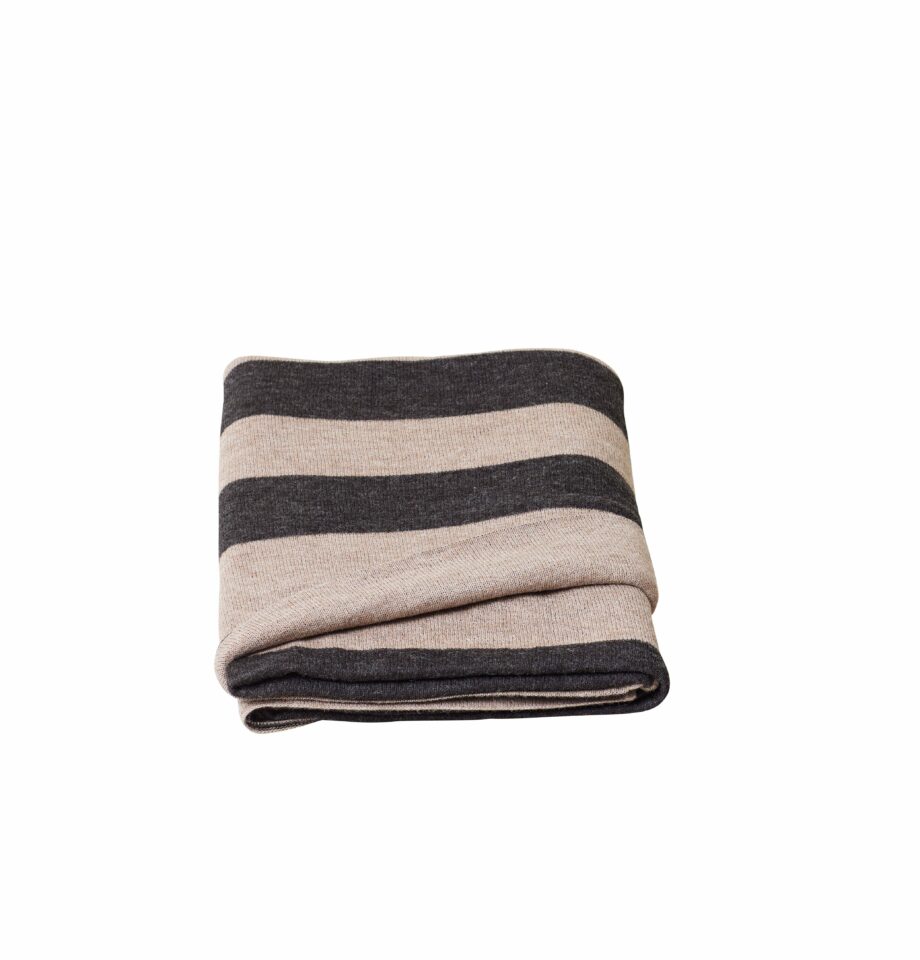 Form & Refine deken plaid gestreept bruin grijs Ribbon