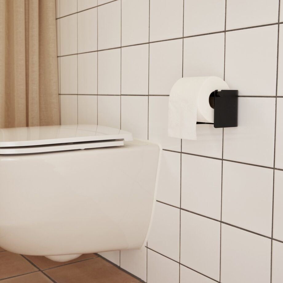 Form refine zwart metalen toiletrolhouder badkamer wc
