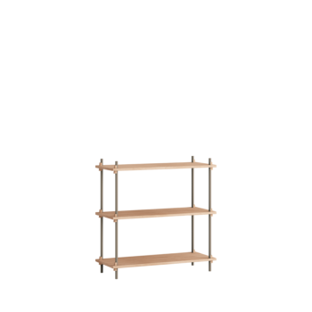 MOEBE Shelving-System Lage boekenkast S.85.1.A eiken warm grey