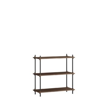 MOEBE Shelving-System Lage boekenkast S.85.1.A gerookt eiken zwart