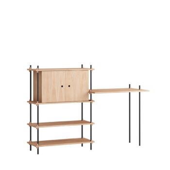 Moebe Shelving System s.115.2.D bureau en opberger eiken zwart