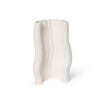 3d geprint Ferm Living Moire Vaas in Off-White keramiek