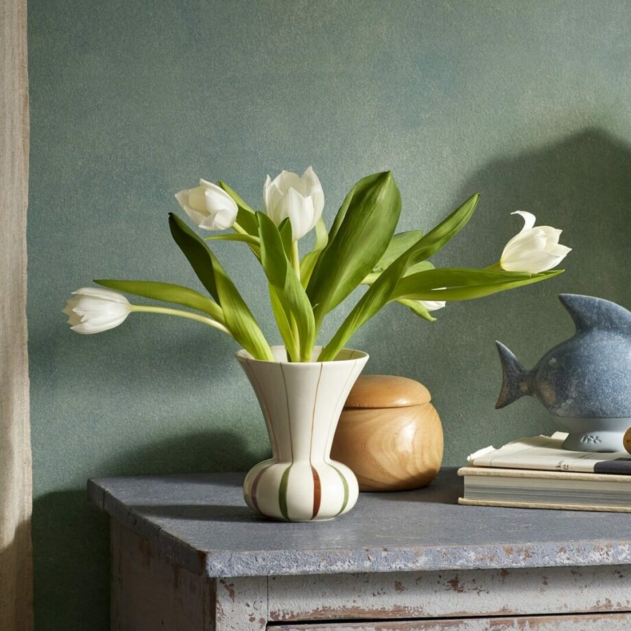 Kähler Design Signature Vaas met witte tulpen