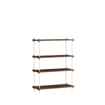 Moebe Shelving system s.115.1.A Gerookt eiken en grijze poten