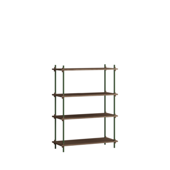 Moebe Shelving kast 115.1.A Gerookt eikenhout groen