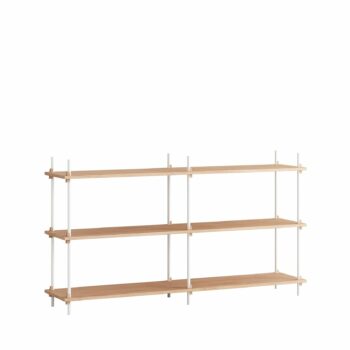 Moebe boekenkast shelving system S.85.2.B Eiken wit