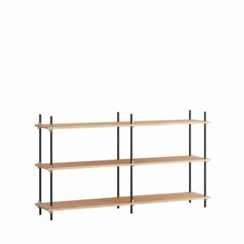 Moebe boekenkast shelving system S.85.2.B Eiken zwart