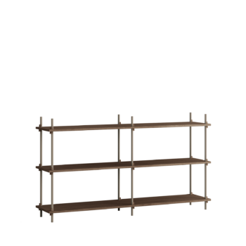 Moebe boekenkast shelving system S.85.2.B Gerookt Eiken grijs warm grey