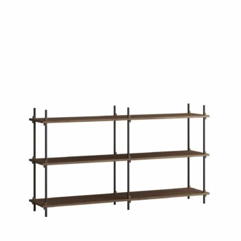 Moebe boekenkast shelving system S.85.2.B Gerookt Eiken zwart