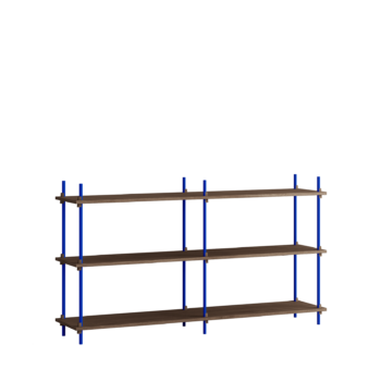Moebe boekenkast shelving system S.85.2.B gerookt Eiken Blauw