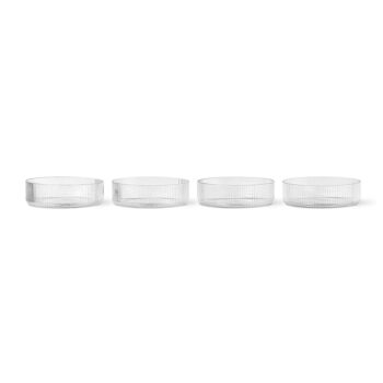 Ferm Living Ripple glazen serveerschaaltjes 4 stuks