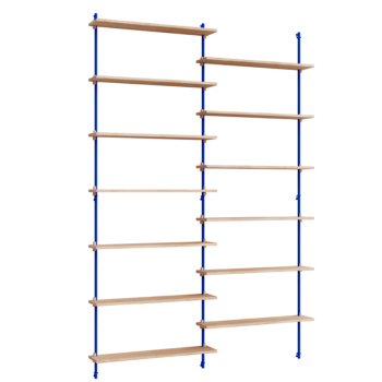 MOEBE wall shelving wandrek WS.230.2 eiken blauw