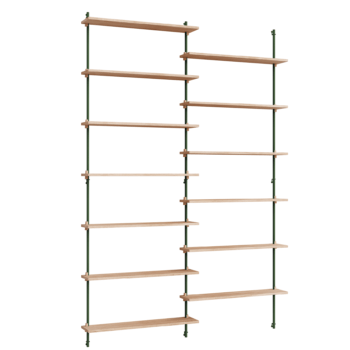 MOEBE wall shelving wandrek WS.230.2 eiken pine green