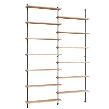 MOEBE wall shelving wandrek WS.230.2 eiken zwart