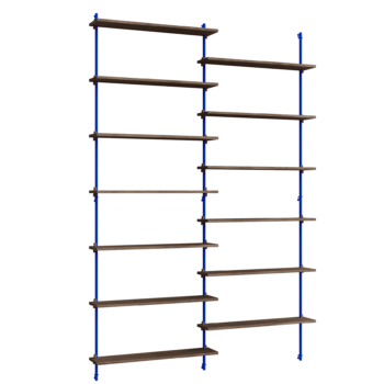 MOEBE wall shelving wandrek WS.230.2 gerookt eiken blauw