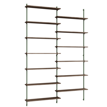 MOEBE wall shelving wandrek WS.230.2 gerookt eiken pine green