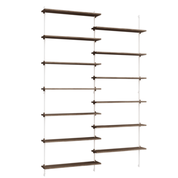 MOEBE wall shelving wandrek WS.230.2 gerookt eiken wit