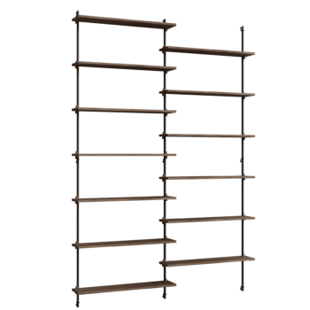 MOEBE wall shelving wandrek WS.230.2 gerookt eiken zwart