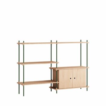 Moebe shelving system S.115.2.C Stijlvol Scandinavisch eiken pine green