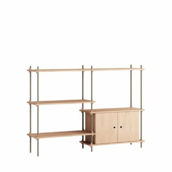 Moebe shelving system S.115.2.C Stijlvol Scandinavisch eiken warm grijs