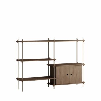 Moebe shelving system S.115.2.C Stijlvol Scandinavisch gerookt eiken warm grey