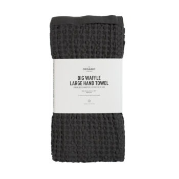 Wafel handdoek 130x50 donker grijs bio katoen The Organic Company