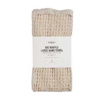 Wafel handdoek 130x50 stone bio katoen The Organic Company