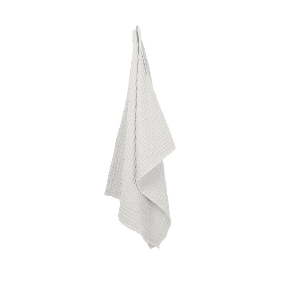 Wafel handdoek hangend 130x50 wit bio katoen The Organic Company