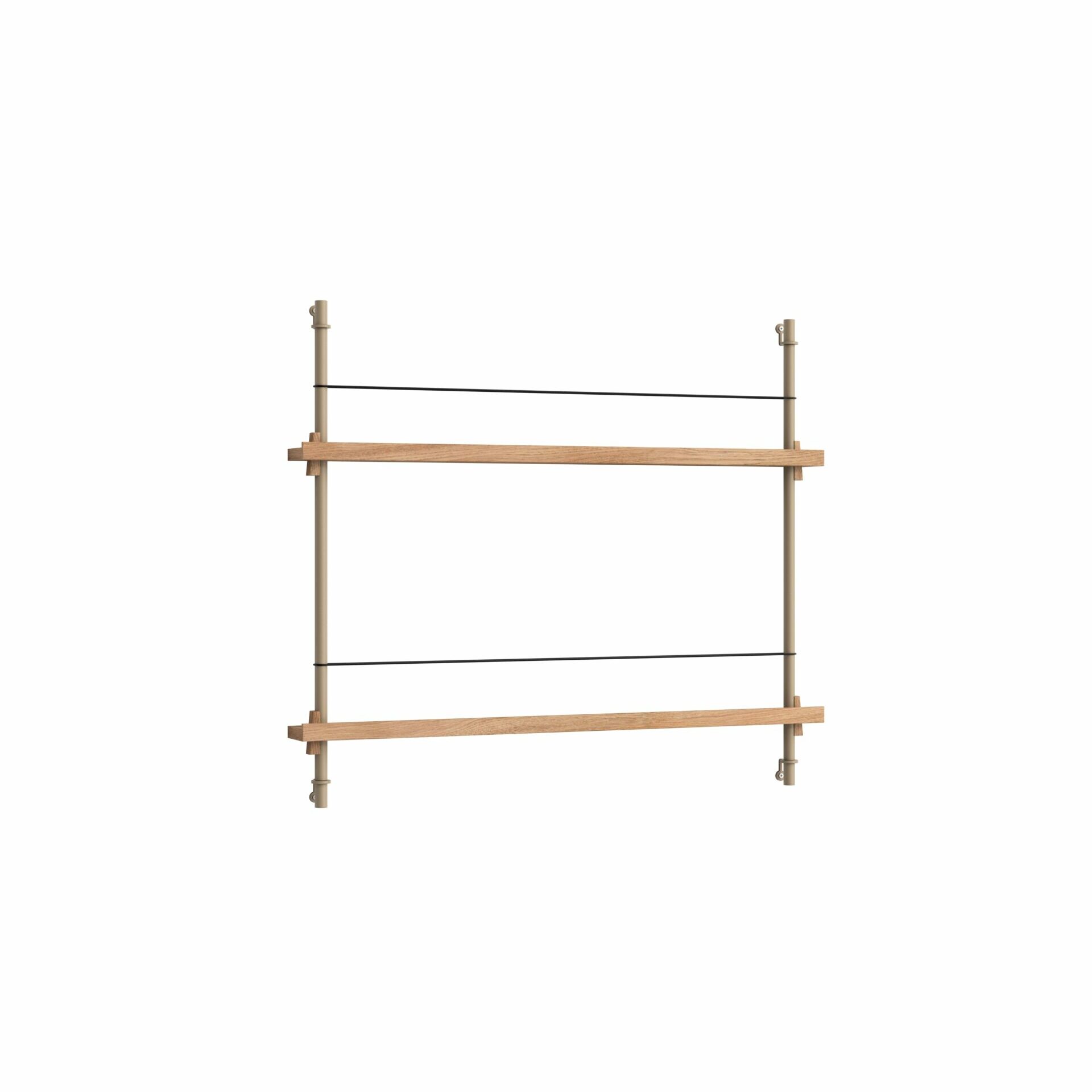 MOEBE Magazine shelving tijdschiften wandrek 65.1 eiken clay