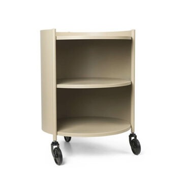 Ferm Living Eve bijettafel nachtkastje op wielen beige cashmere
