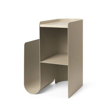 Ferm Living Vault bijzettafel magazijnhouder beige marmer