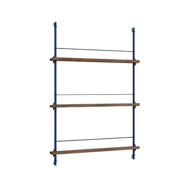 Moebe magazine shelf tijdschriften wandrek 115.1 gerookt eiken blauw