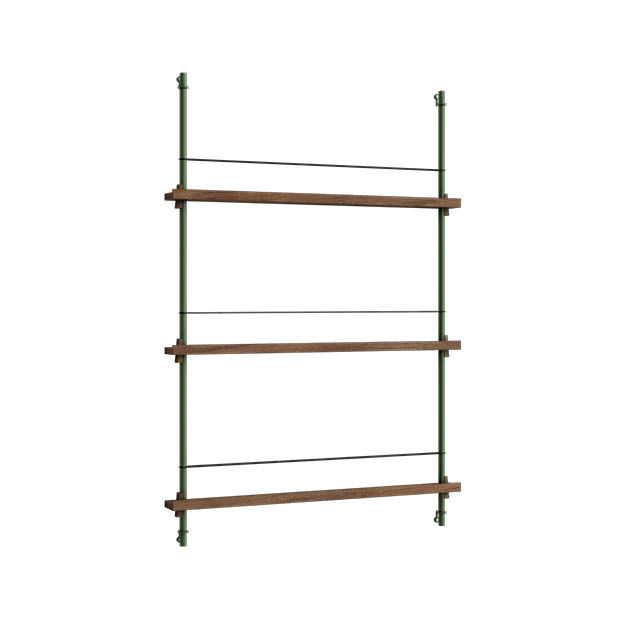 Moebe magazine shelf tijdschriften wandrek 115.1 gerookt eiken groen