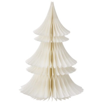 Witte Bungalow kerstboom in gevouwen papier wit