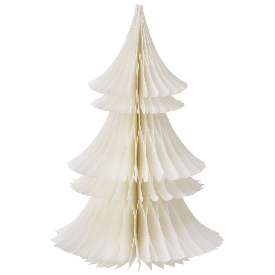 Bungalow kerstboom gevouwen papier wit