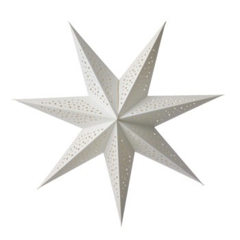 Bungalow kerstster lamp wit gevouwen papier 50cm