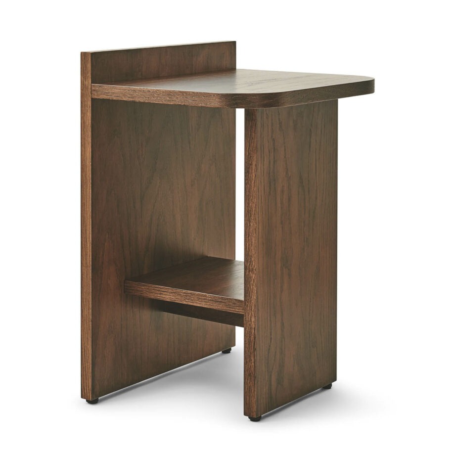Gejst ismo bijsettafel in donker eikenhout. Japandi stijl nachttafel