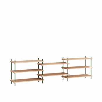 Moebe Shelving System S.64.3.A eiken groen