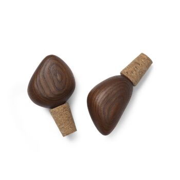Ferm Living Cairn wijnstopper set 2 st. bruin