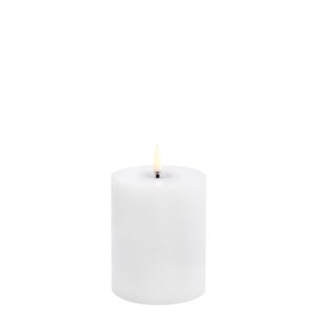 Uyuni Lighting led kaars in wit rustic met smelteffect 10 cm